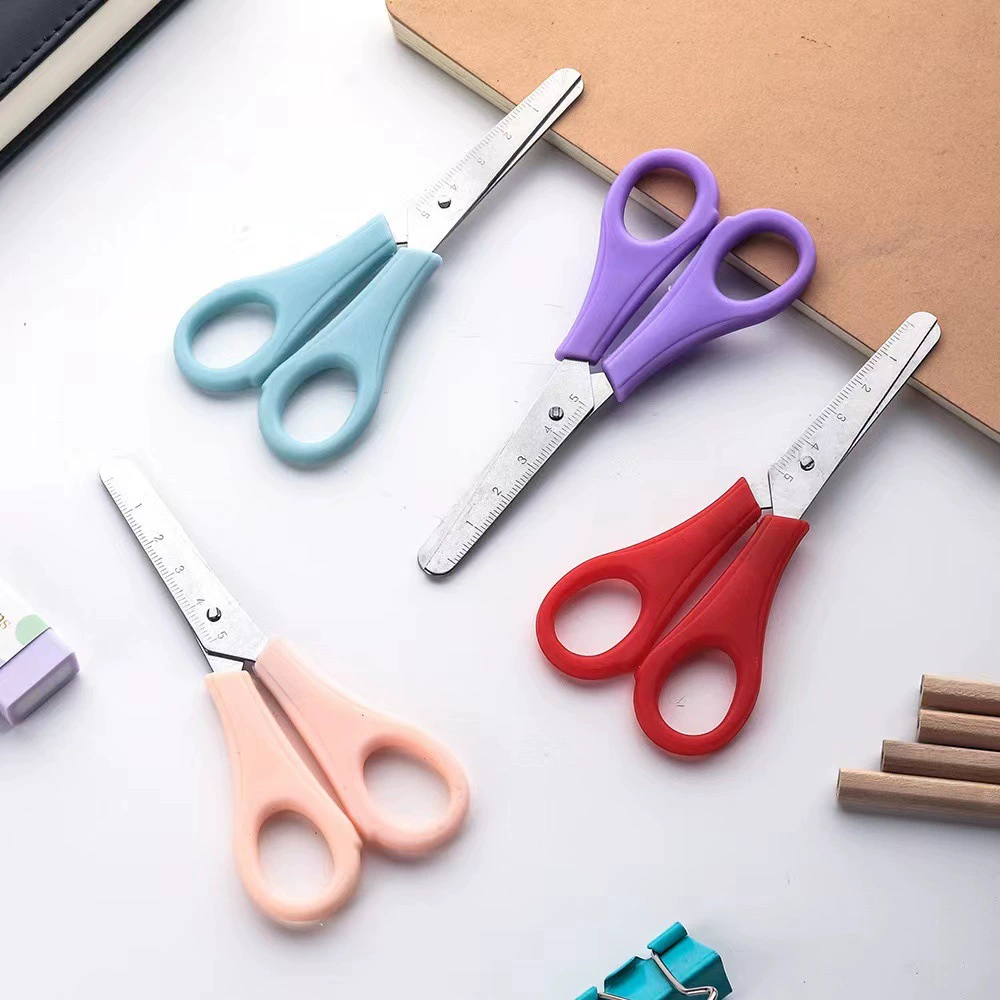 Ruler scaled, scissors for students, children's safe origami, DIY, (Physicals)