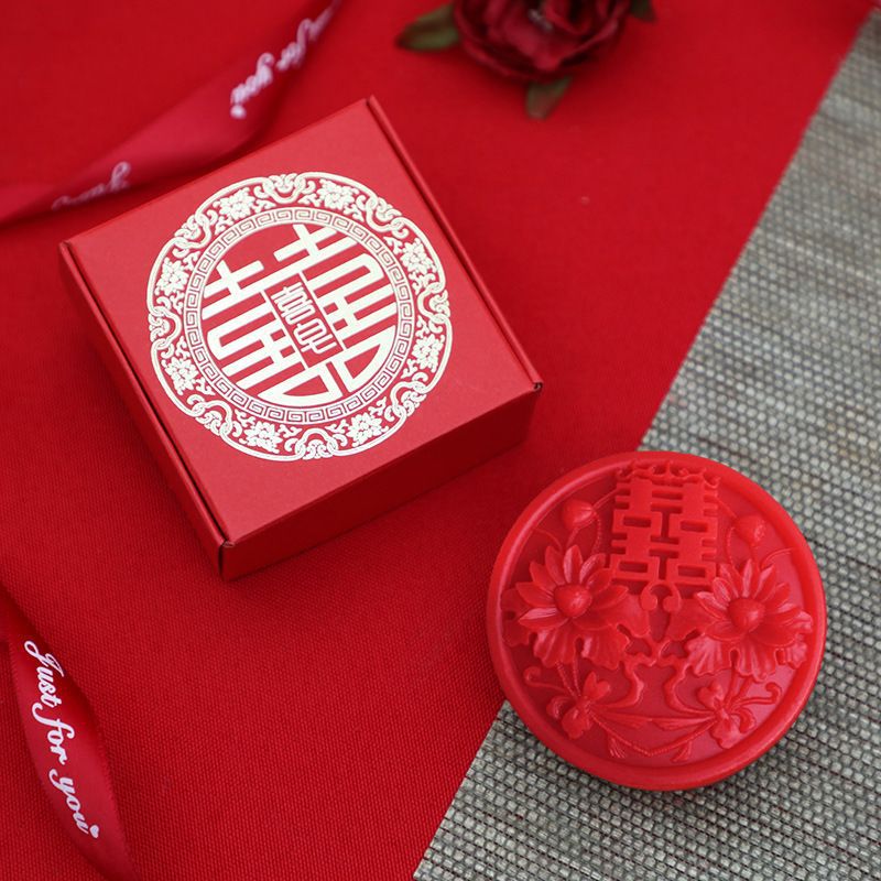 Wedding Scented Soap Red Handmade Double Happiness Character Soap Creative Maid of Honor Practical Gift Soap Bridal Shower Favors Essential Oil Soap