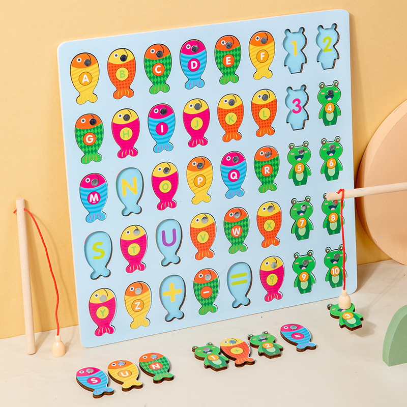 【해외 직구 인기 상품】 크라프트지 상자 포장 영문자/숫자 낚시 놀이