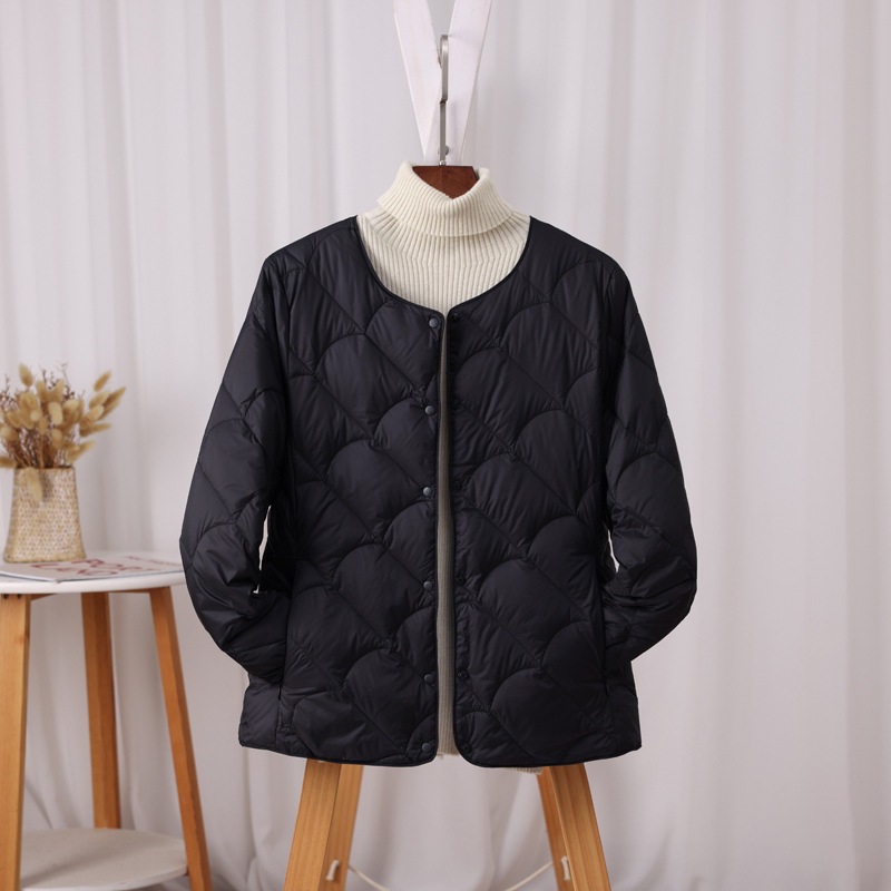 2025 New Autumn and Winter Collarless Lightweight down Jacket Women's Short Inner Lining Layered Warm and Cold-Proof Fashion Jacket