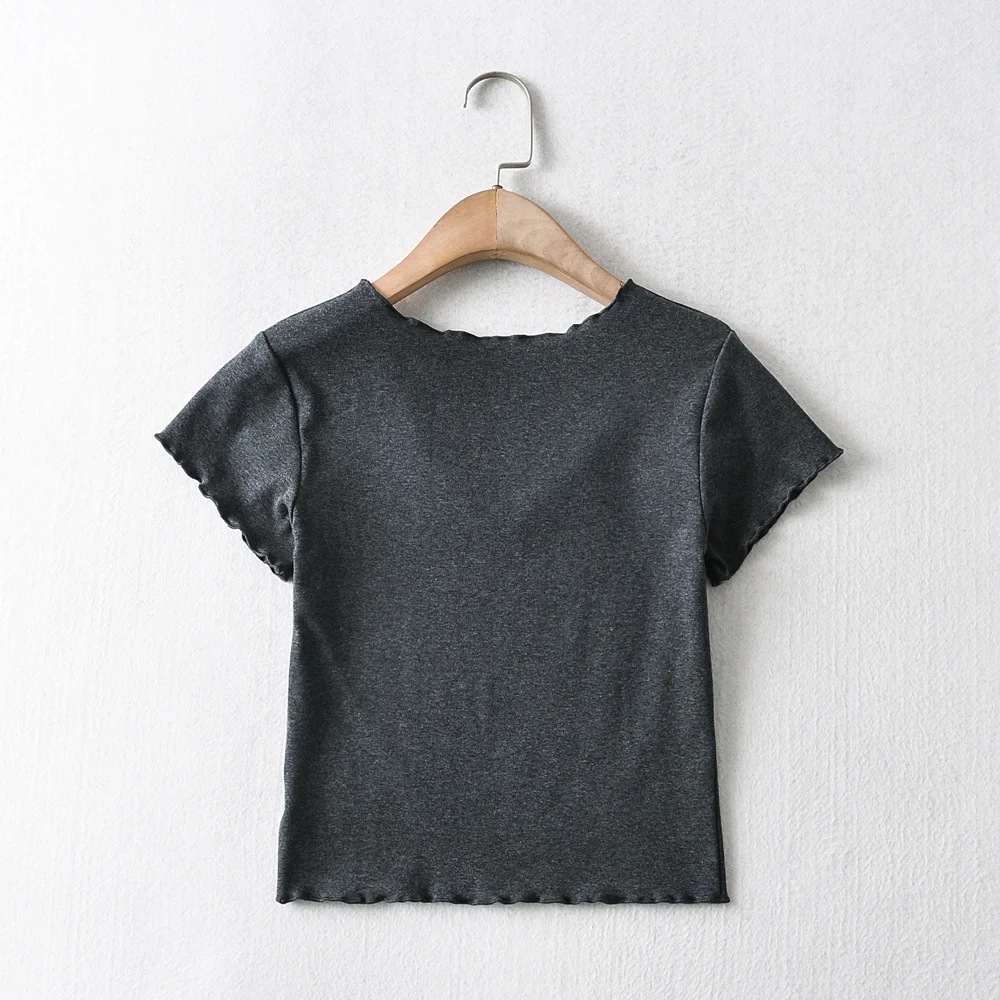 U-neck slim crop top NSAC21954