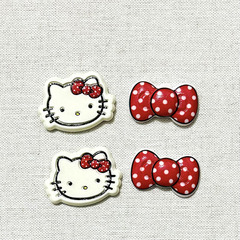 新しい新年かわいいkt子猫波点蝶ネクタイ部品diy手作り材料頭飾り靴花飾り