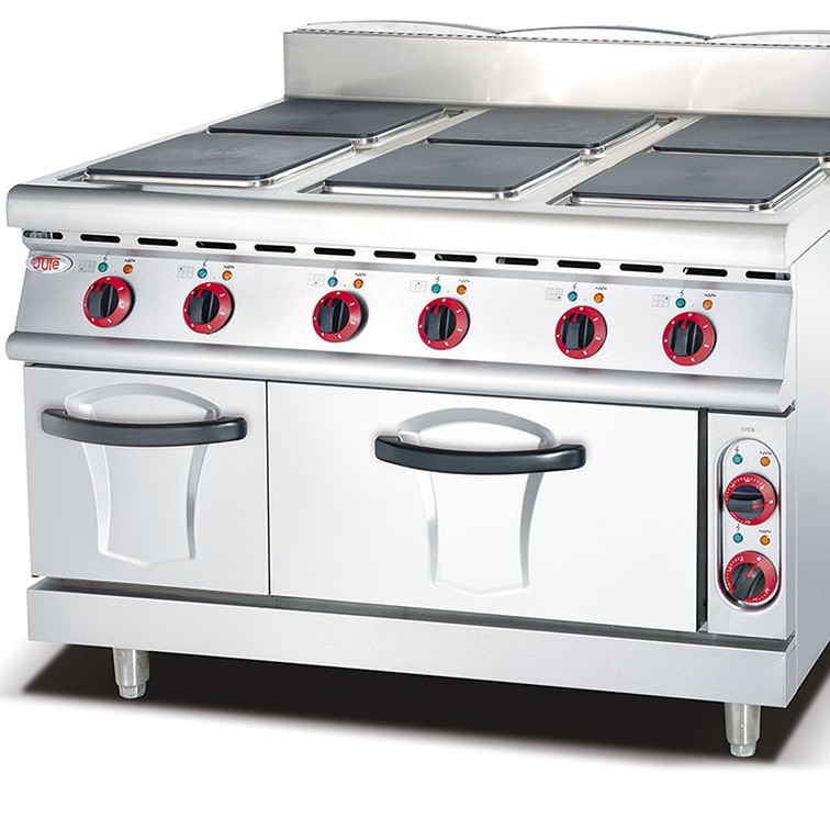 欧特厂家热销豪华型立式电六头煮食炉连电焗炉OT-895方型板煮食炉