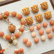 芭比檀木哪吒串珠dense菩提莲花雕刻散珠diy手链项链饰品配件材料