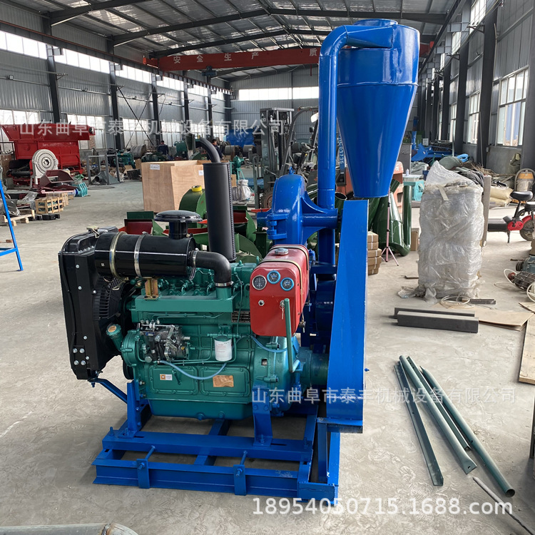 菌菇渣蘑菇渣粉碎机玉米磨粉机 带除尘风机花椒面粉碎机切碎机