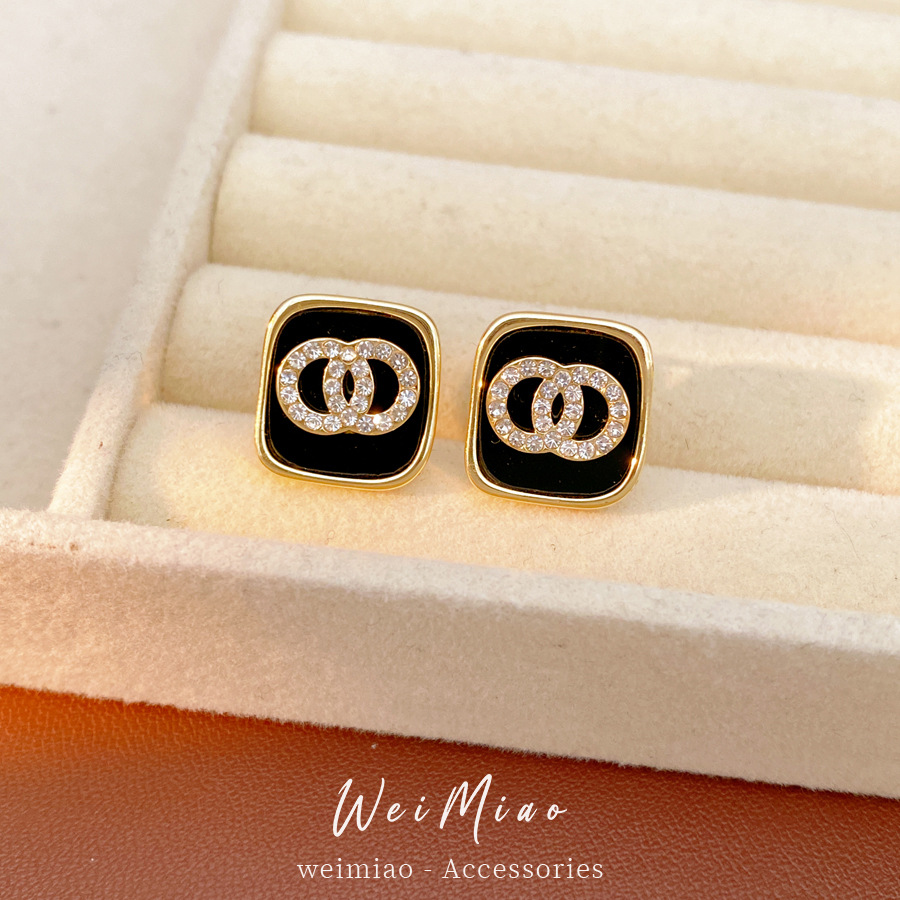 Agujas de plata con diamantes de aceto letras H geometría pendientes cruzados lujosos pendientes de alta calidad temperamento retrógrado pendientes mujeres image 4