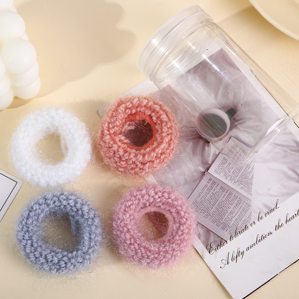 alta elasticidad y duradera enlatada cuerda de cabeza elástica de cola de caballo de alta altura cuerda de cabello simple sensación de alta calidad anillo de pelo de bola