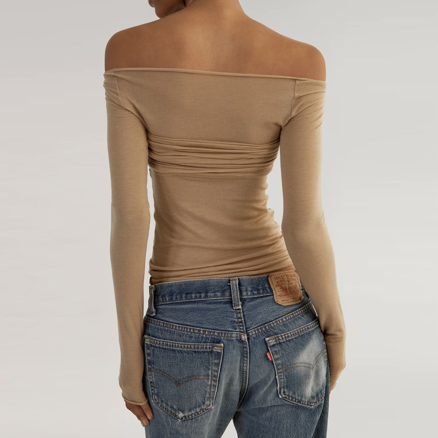 Spring Summer Best Women Clothes Lightweight See through off Neck T shirt Top