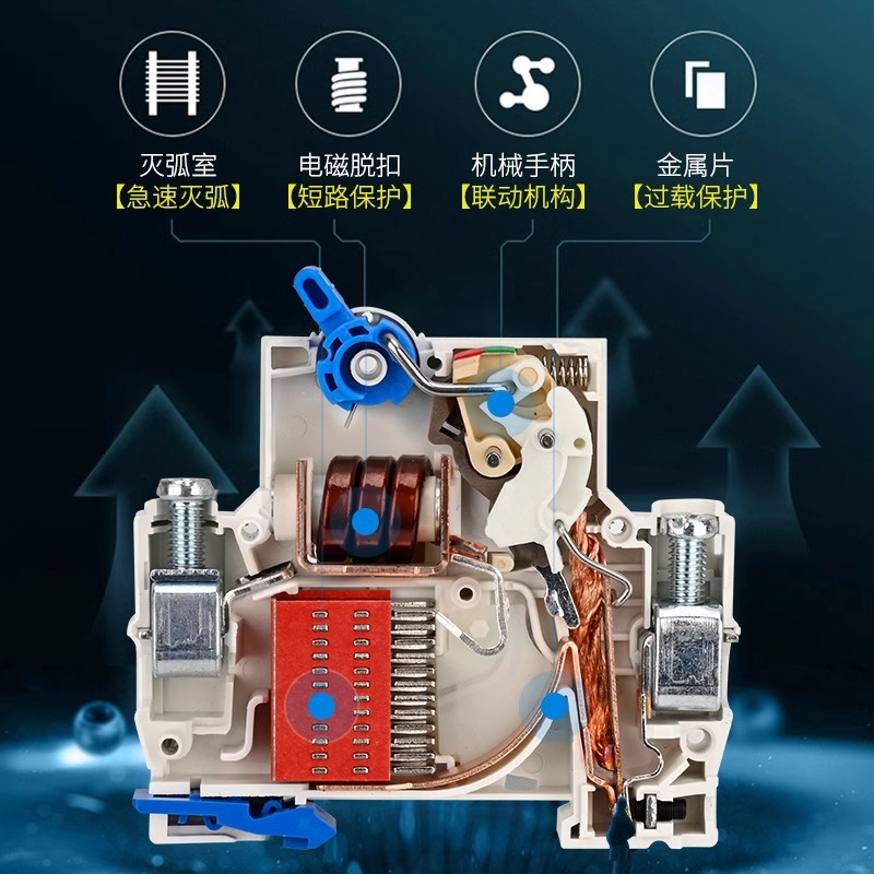 Interruptor de aire Zhengtai con protector de fugas NXBLE-YH63A hogar 2P fuga de aire cerradura abierta puerta principal image 3