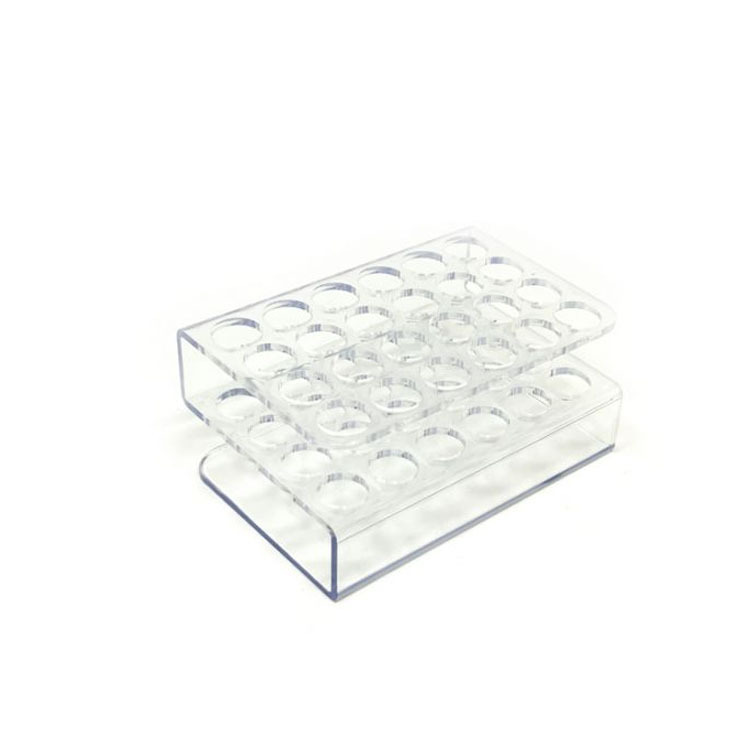 亚克力试管架比色试管架17x13x15cm透明实验室试管架双层离心管架