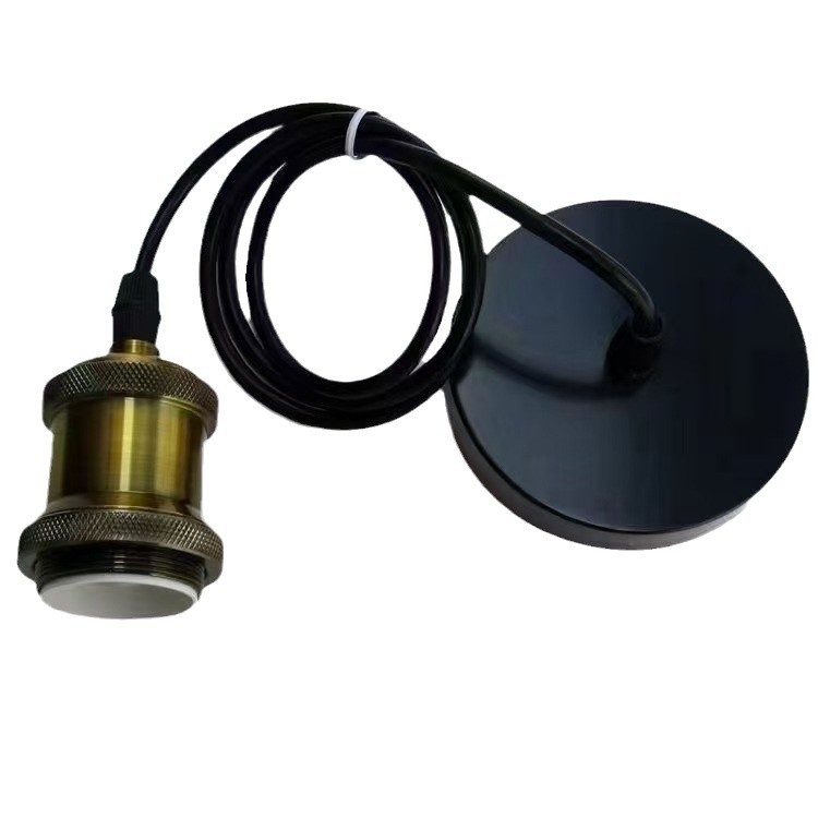 Lámparas y accesorios de carcasa de aluminio E27 combinación de candelabro de cabeza de lámpara retro al por mayor combinación de candelabro de hilo trenzado largo de hilo de 1 metro