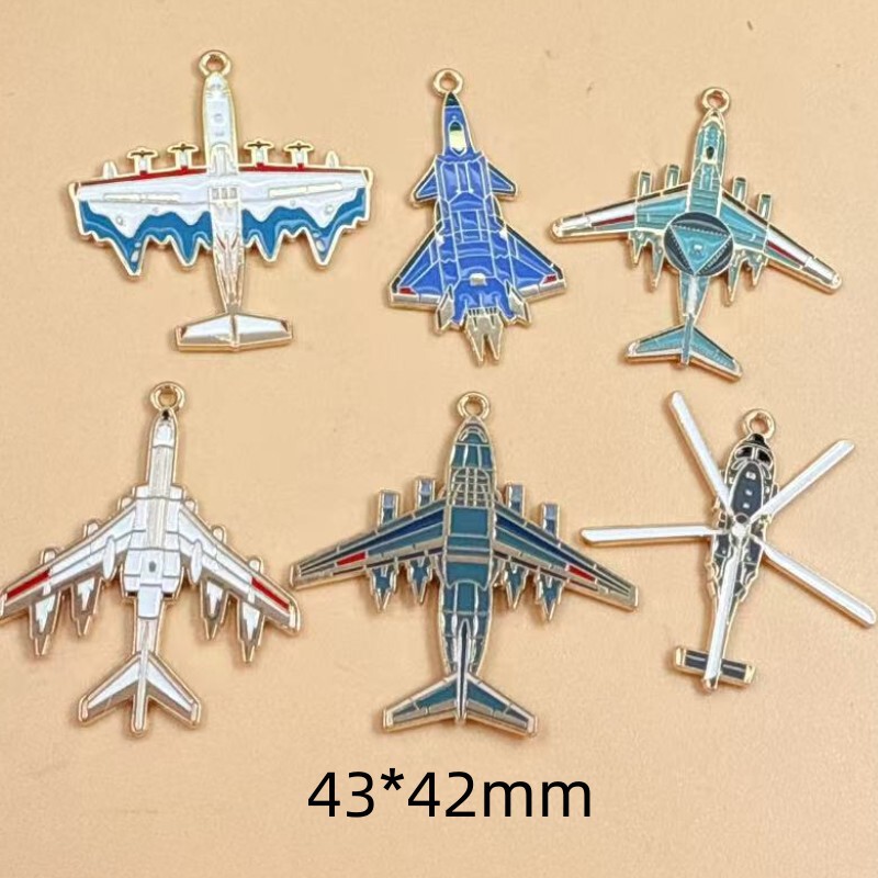 Air Show Space Shuttle Rocket Fighter Aircraft Fighter Aircraft National Day Series DIY Zinc Alloy Pendant Pendant Key
