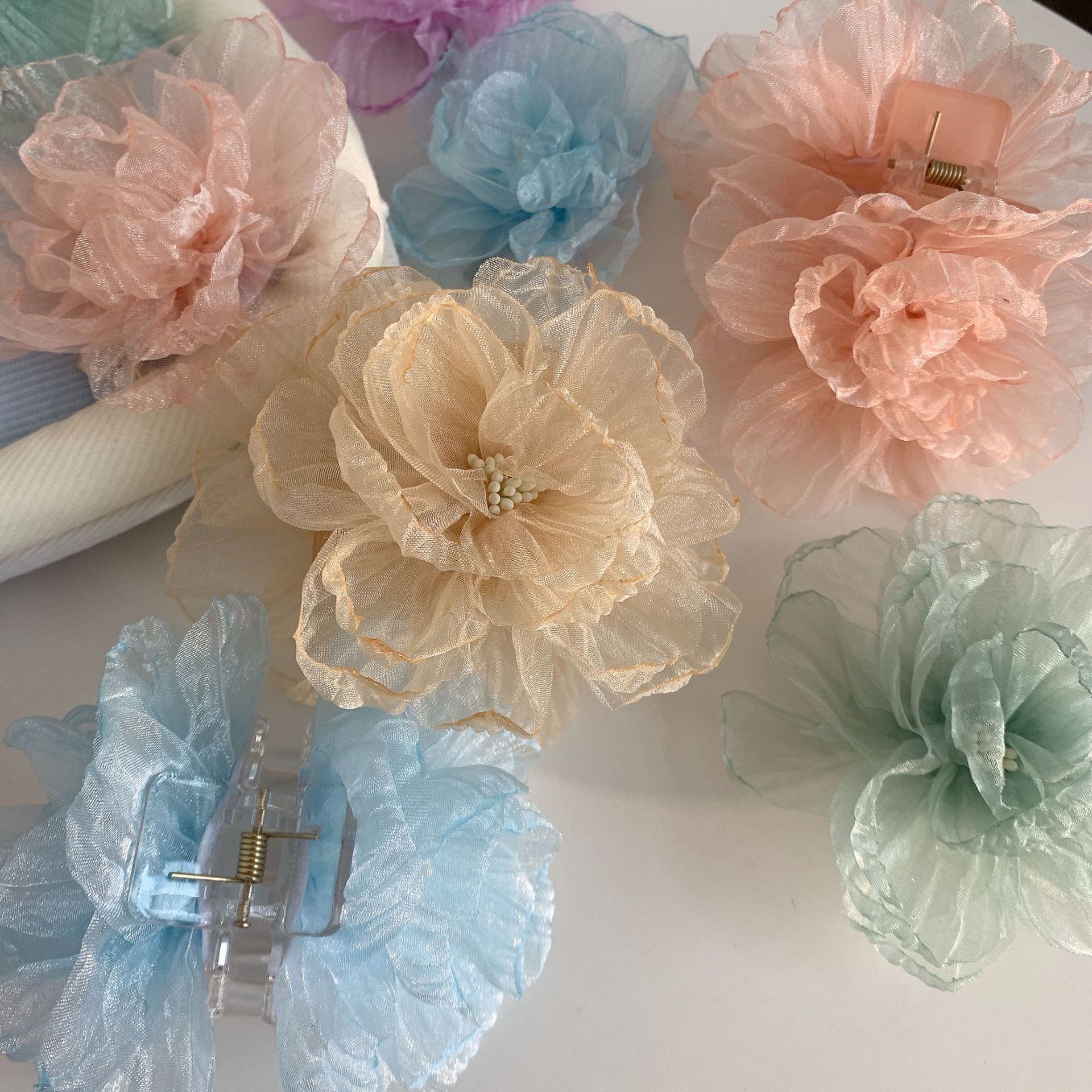 All Seasons Season Elegant Women's Flower Cloth Hair Clip Hair Claws