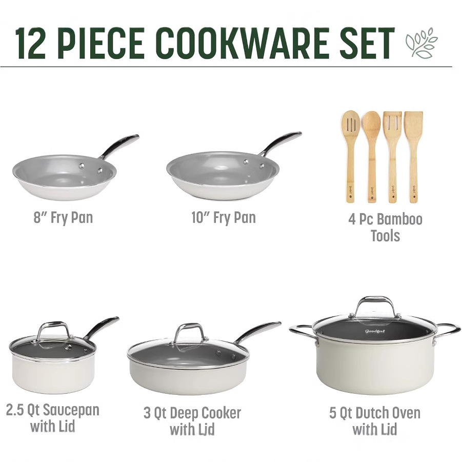 Cerámica doméstica antiadherente conjunto de paneles de cocina con fondo plano conjunto completo de paneles de cocina regalos al por mayor