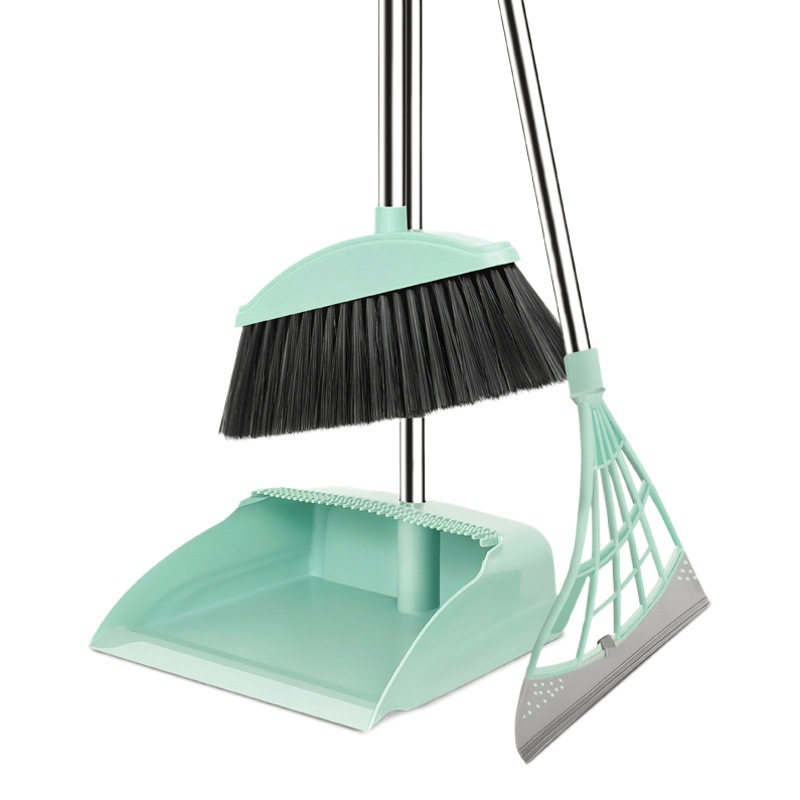 Household Thickeneded Broom and Dustpan Set Two-Piece Magic Broom Three-Piece Set Wiper Mop Floor Cleaning Supplies