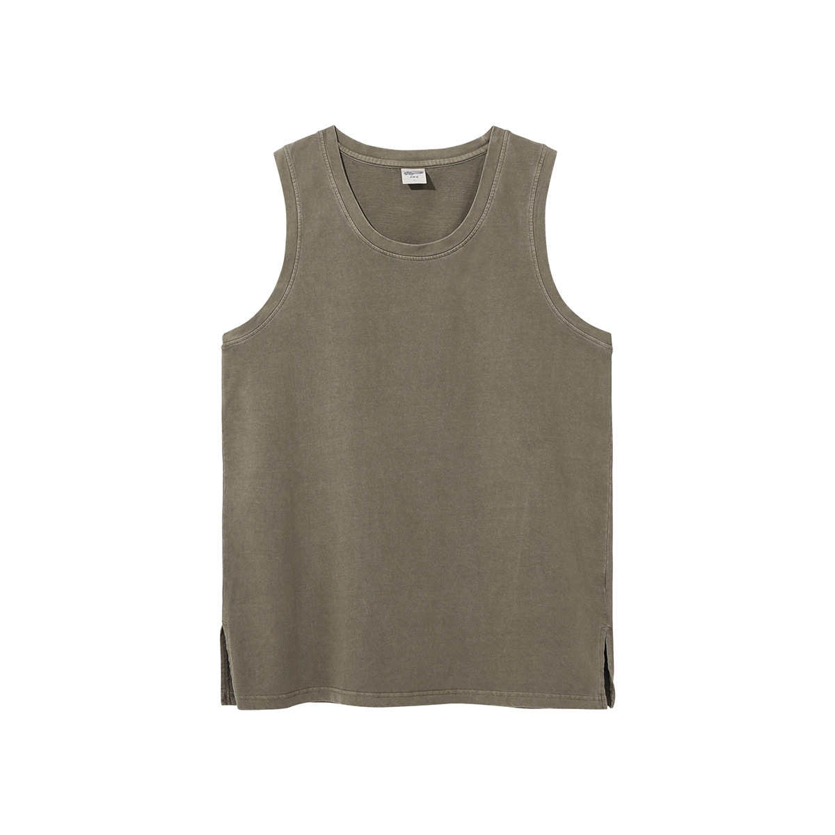 Chaleco de verano, nuevo producto, estilo retro lavado, con dobladillo dividido y efecto desgastado, chaleco informal deportivo para hombre, camiseta sin mangas de algodón puro para hombre