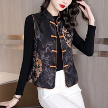 刺绣唐装马甲短款国潮复古百搭中国风显坎肩显瘦外套2024春装新款