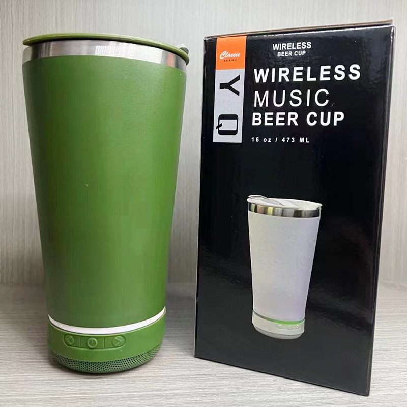 Transfronterizos para música Bluetooth inteligente 304 taza de acero inoxidable 20oz taza de música de automóvil taza corporal recta de negocios