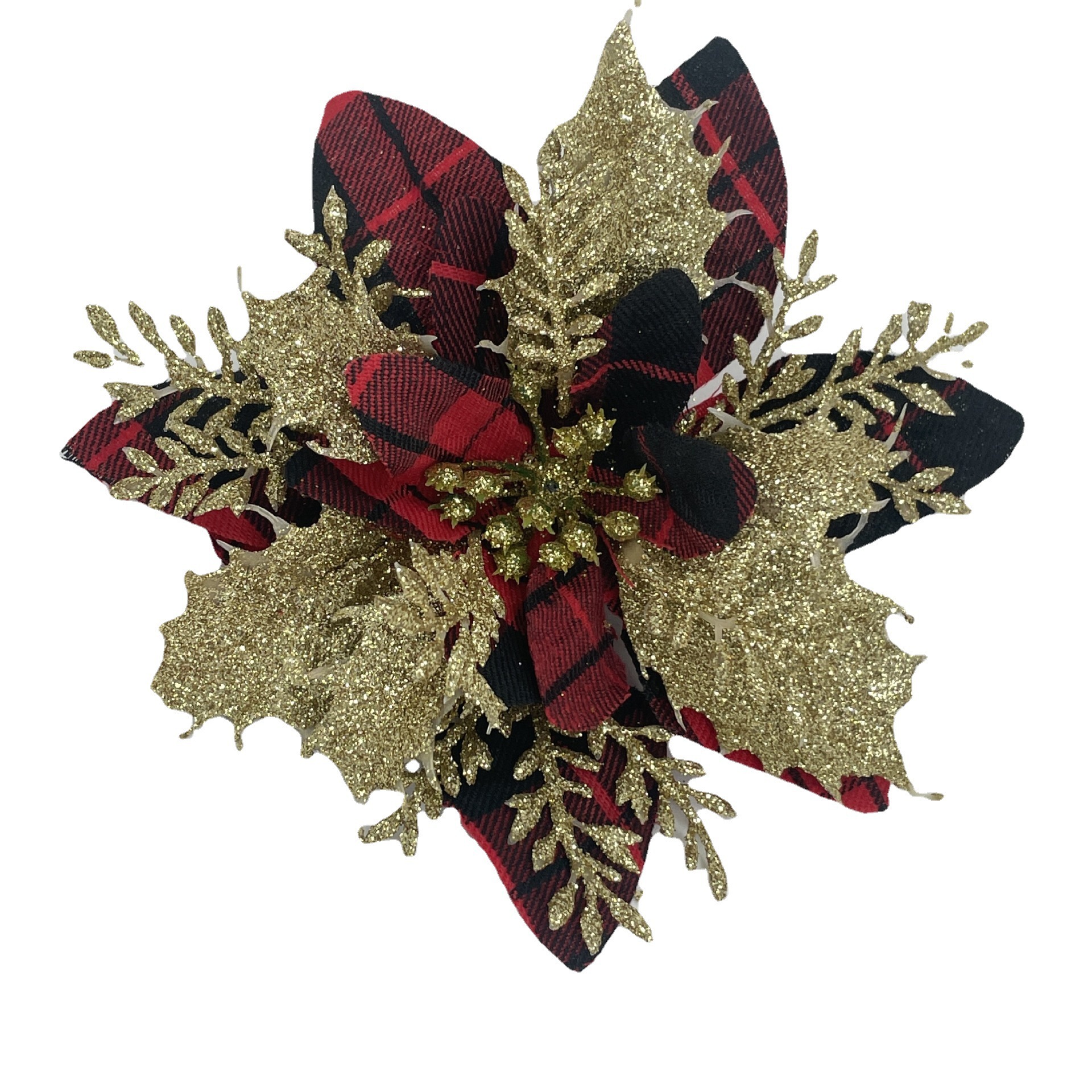 Flores de oro rosa transfronterizas 14cm nuevas flores de Navidad decoraciones de Navidad accesorios de guirlandas de Navidad image 7