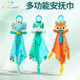牙胶安抚巾婴儿可入口陪睡安抚玩偶宝宝睡觉睡眠神器手偶玩具超萌