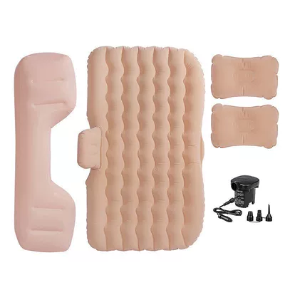 back seat air mattress, in-car – Vehicle-mounted inflatable bed - default-item-huiqi-s-pattern-long-pier-flocking-beige-car-pump-big-discount