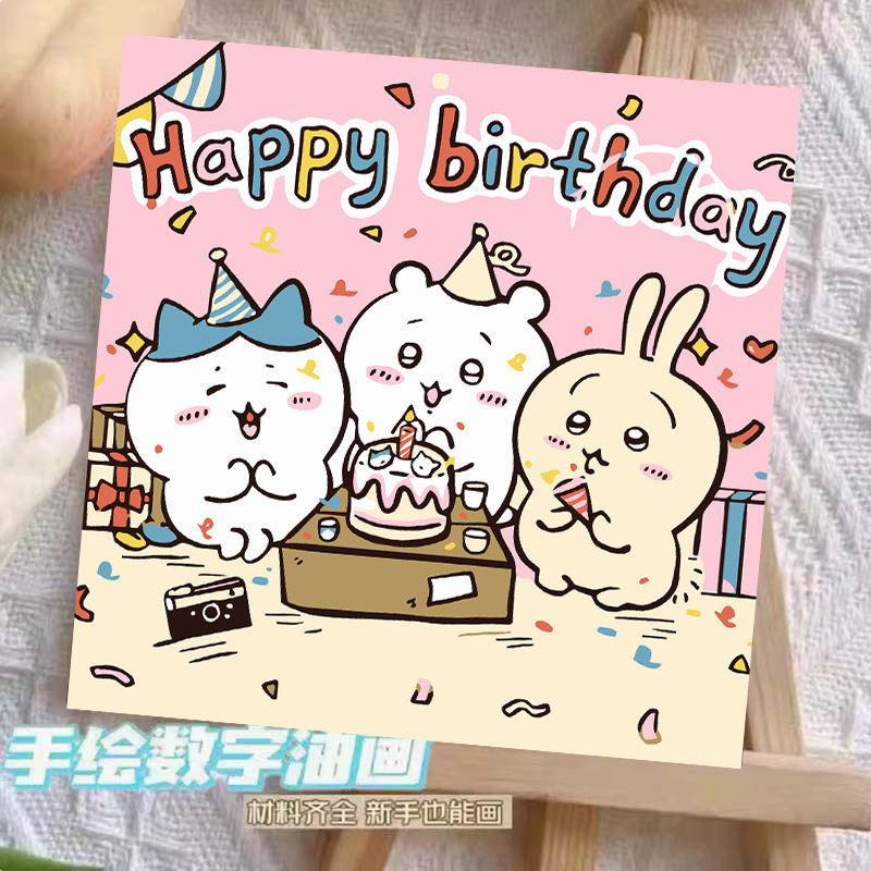 ライン子犬デジタル油絵 diy 手描き落書き漫画かわいい癒しの装飾メーカー卸売|undefined