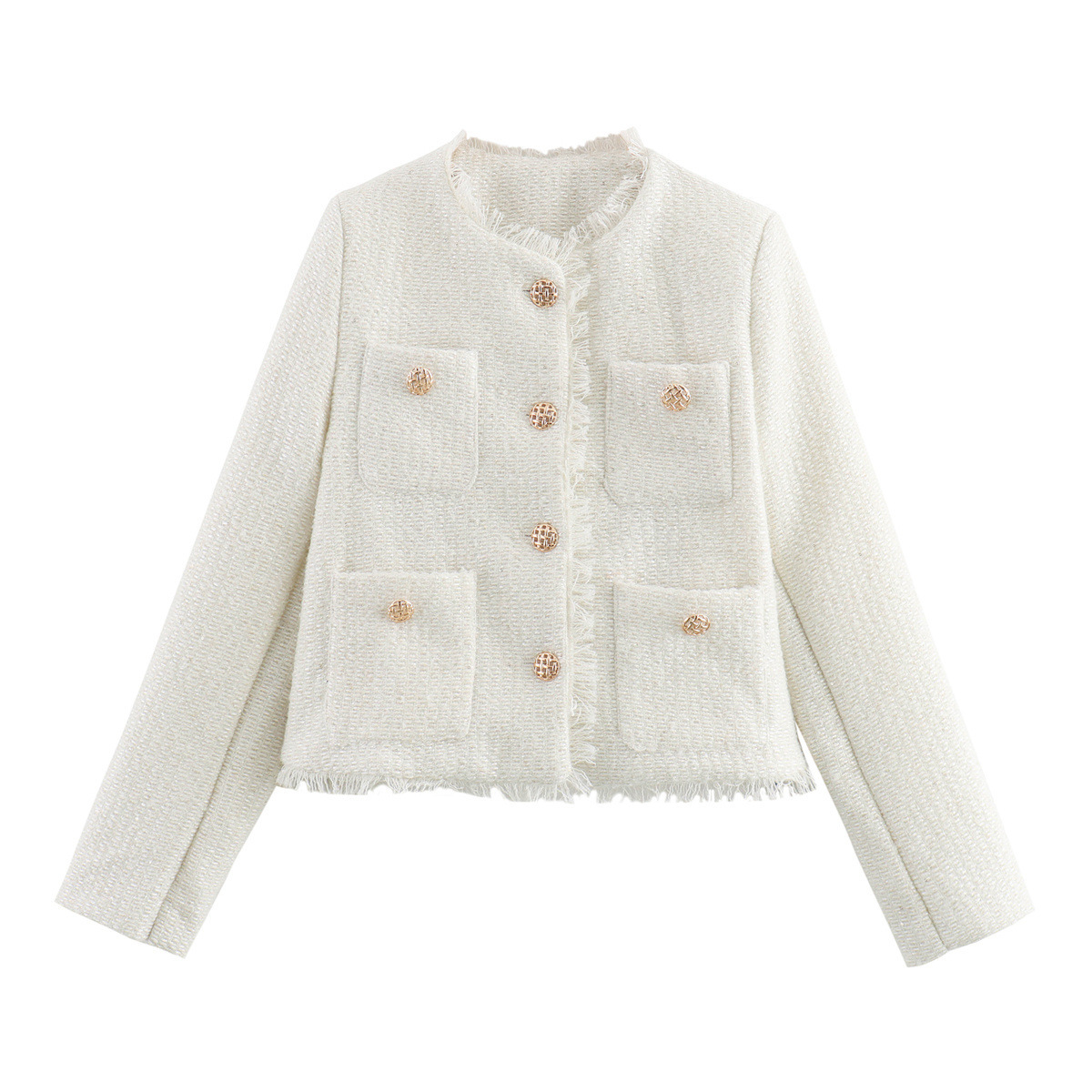 Damkläder 2024 sommar nytt temperament liten doftande topp grov snurrande kort jacka_voghion.com