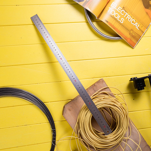 Deli Steel Ruler 50cm/100cm Steel Ruler Steel Ruler Stainless Steel 1 Meter Steel Ruler Thickened Measurement Tool
