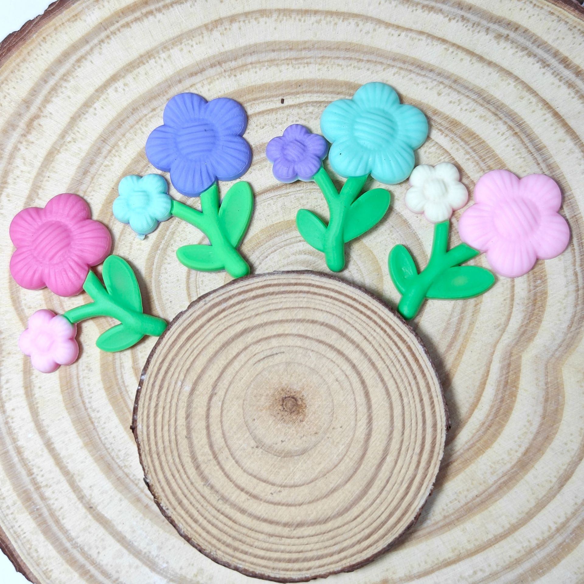 Large soft rubber flower semi-3D phone case DIY decorative accessories children's hair clip summer slippers perforated shoe buckle