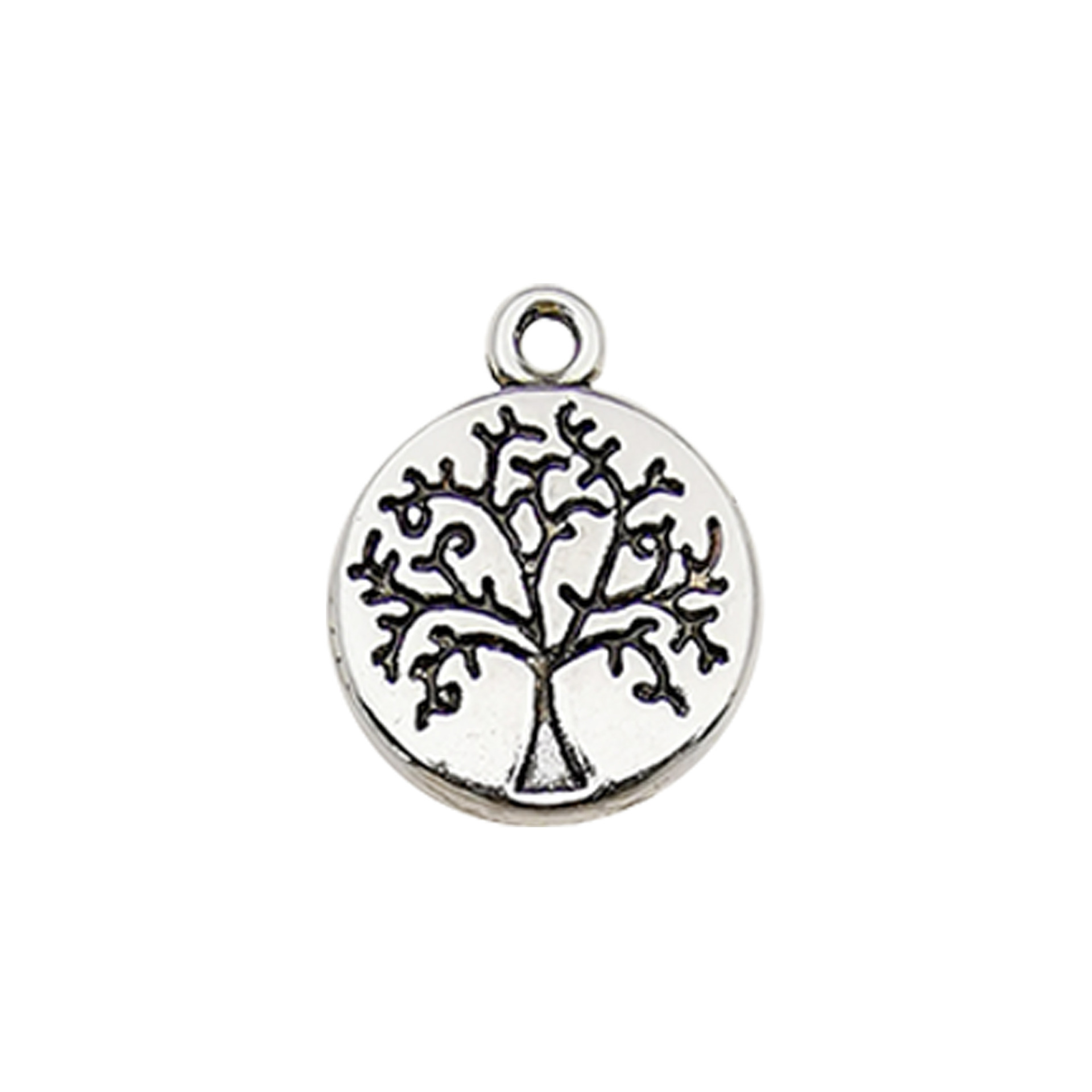 Colgante pequeño colgante de plata antigua 1 árbol de la vida colgante pulido accesorios hechos a mano con cuentas DIY accesorios de la joyería material