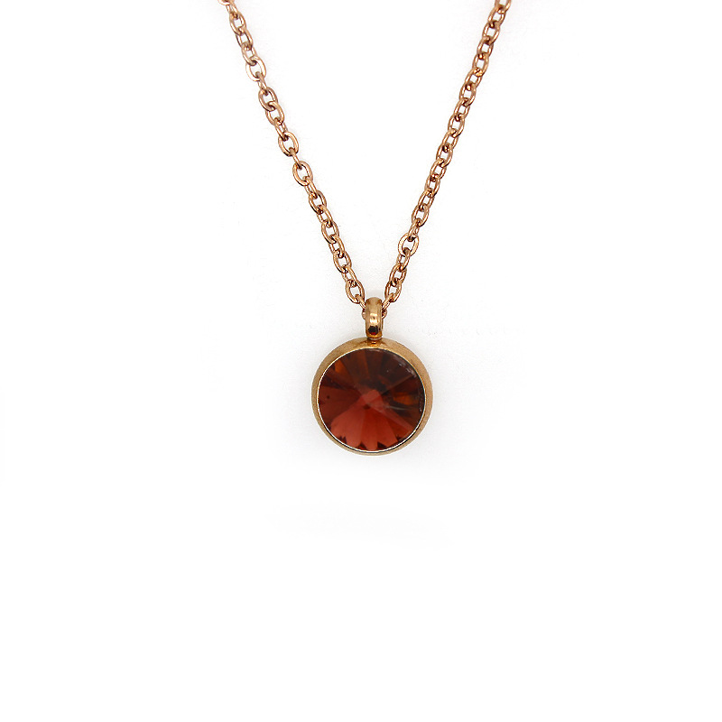HC531 dark red+rose gold -colored flat cross chain