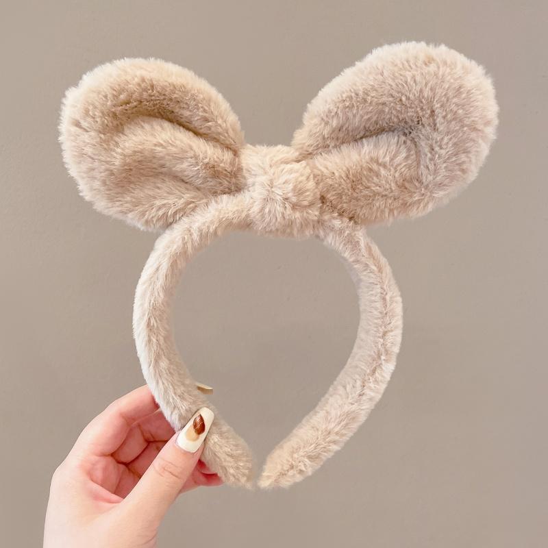 Lavarse la cara cinturón de cabello lindos de peluche para la mujer lavado y máscara especial de agujeros de cabello cinturón de cabello brazalete