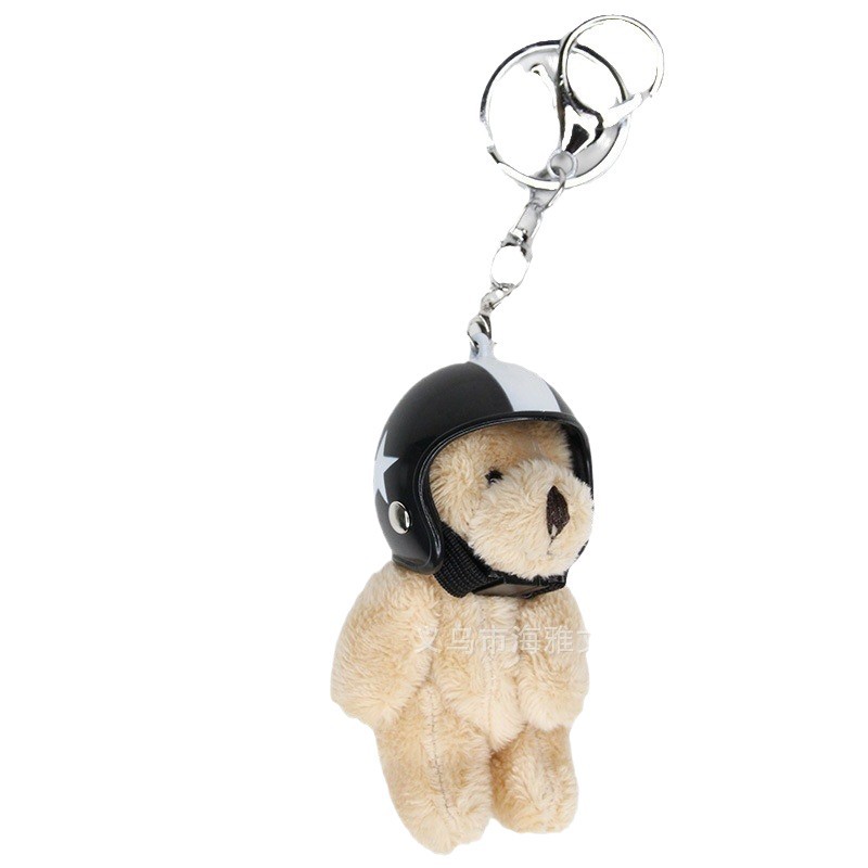 Colgante de Oso de Motocicleta 9 cm de Peluche Articulado para Bolsos y Autos