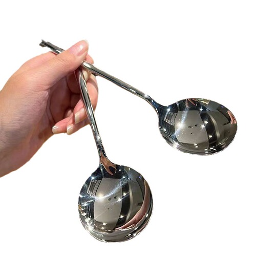 304 stainless steel Korean round spoon long handle Korean spoon jingle spoon home restaurant rice spoon watermelon spoon spoon