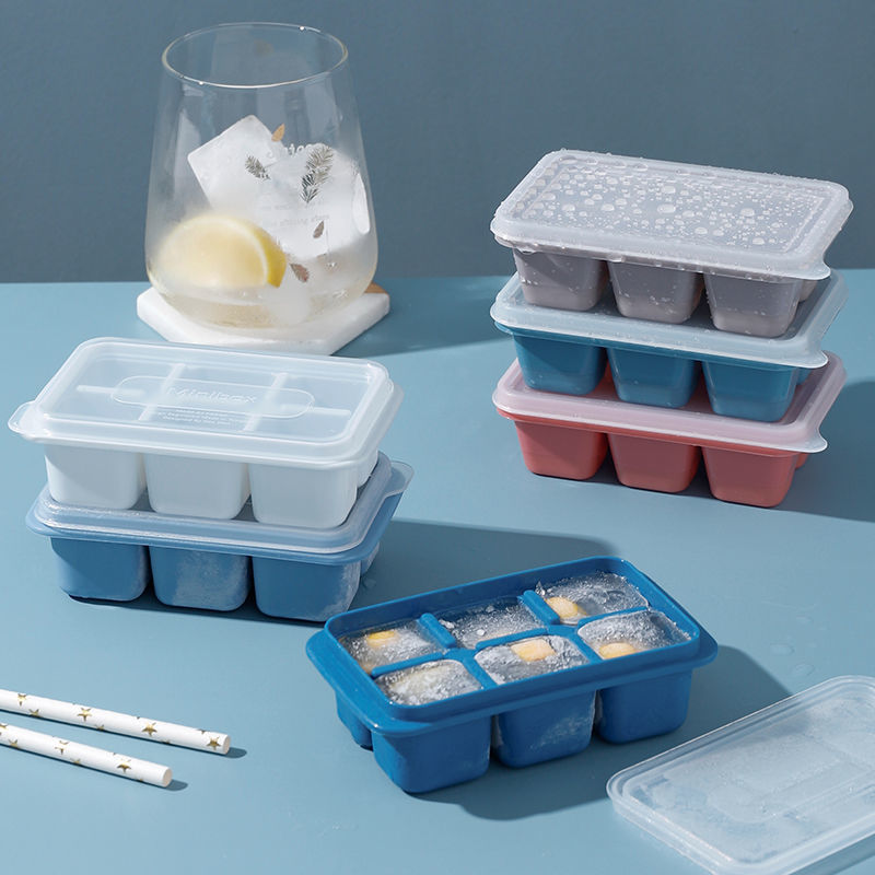 Cross-border Six-grid Square Silicone Ice Cream Block Mold with Cover Creative Household Refrigerator Ice Cream Ice Box Cross-border Six-grid Square Silicone Ice Cream Block Mold with Cover Creative Household Refrigerator Ice Cream Ice Box