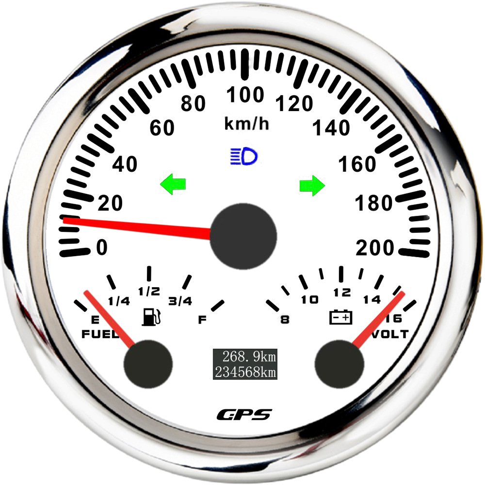 Level Voltmeter 0-120 – ELING automobile instrument - 0-200kmh-silver-edge-white-background