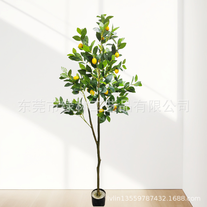 Simulación Lemon Tree potted Home Living Room decoración de interiores simulación planta verde fábrica al por mayor