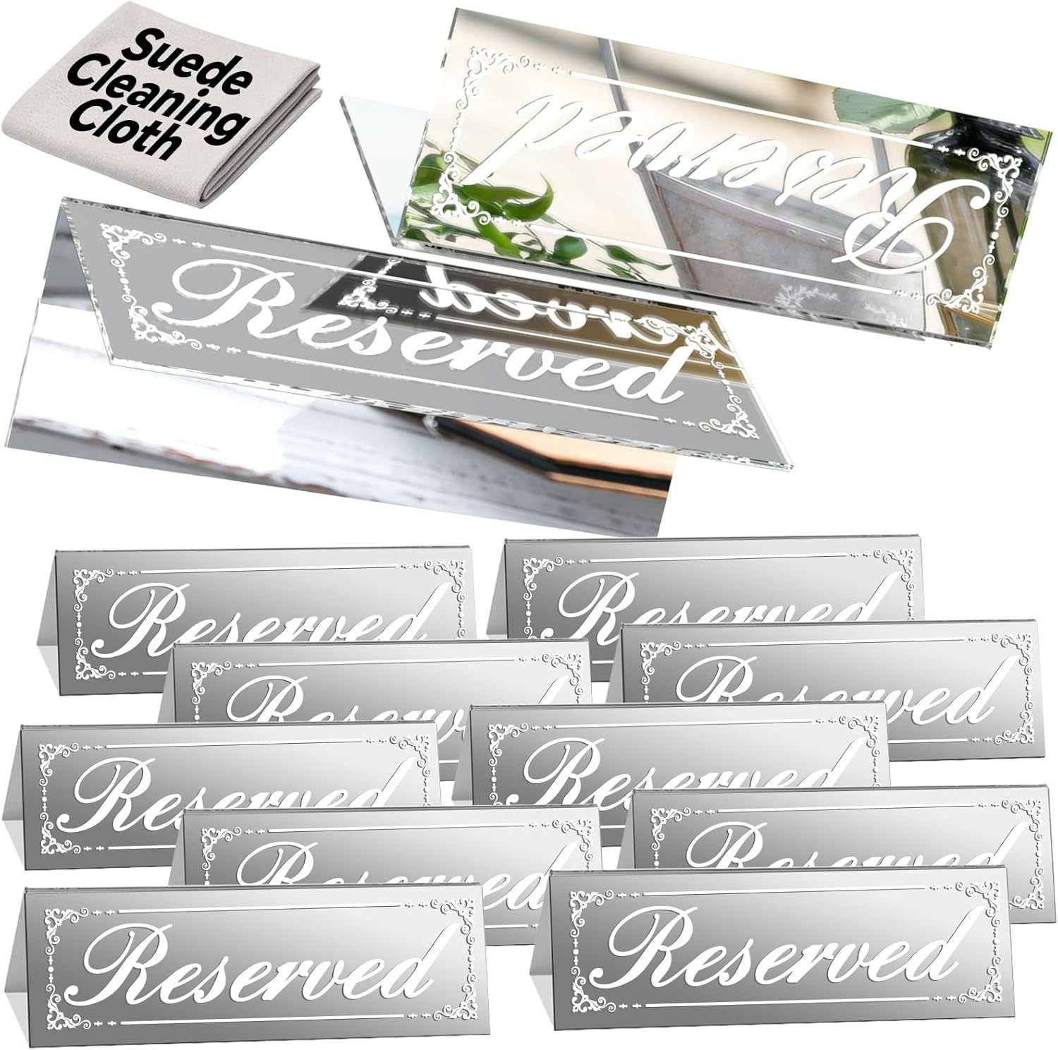 은색으로 인쇄된 흰색 웨딩 테이블 사인