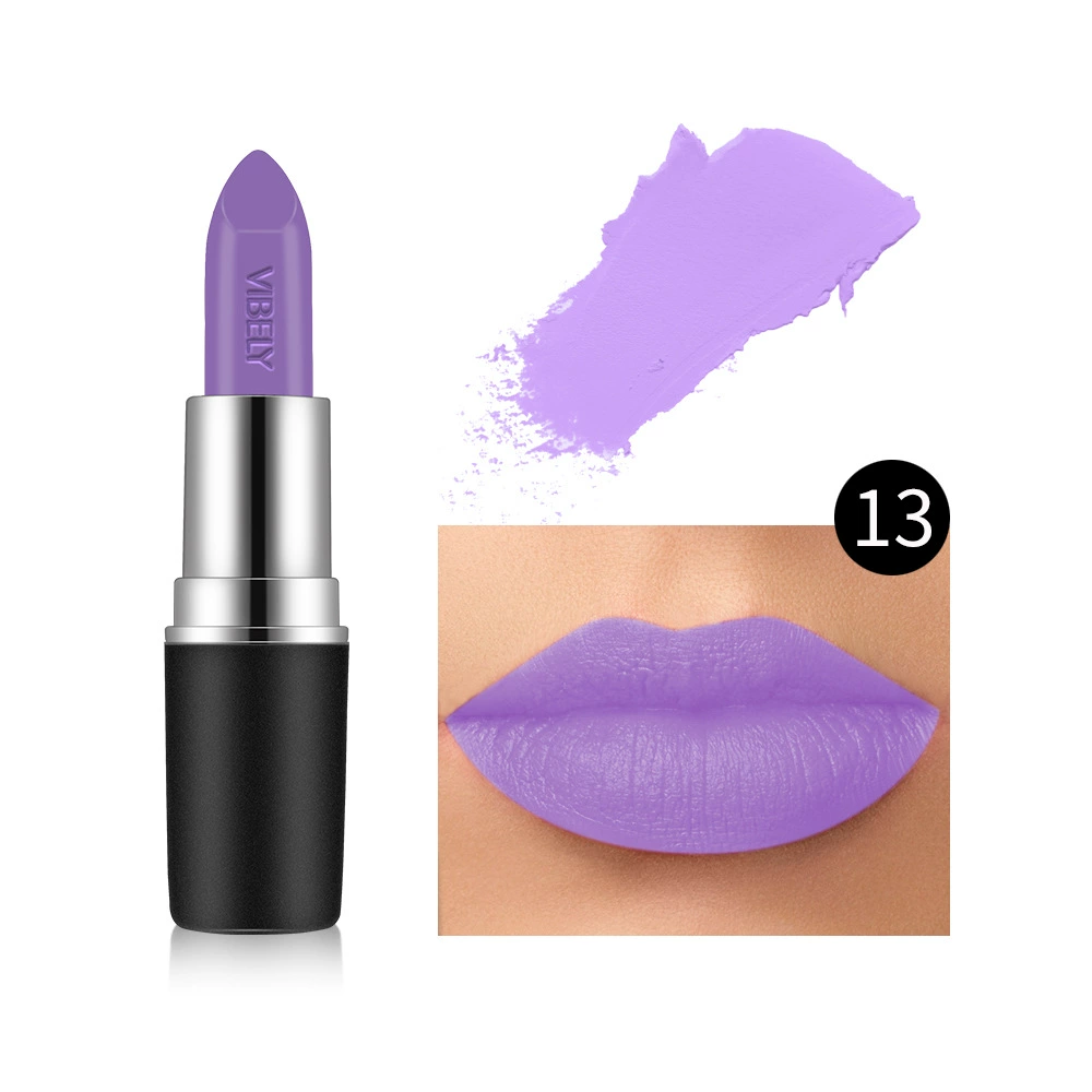 Помада VIBELY matte bullet, 29 оттенков включая чёрный, бархатистая стойкая текстура