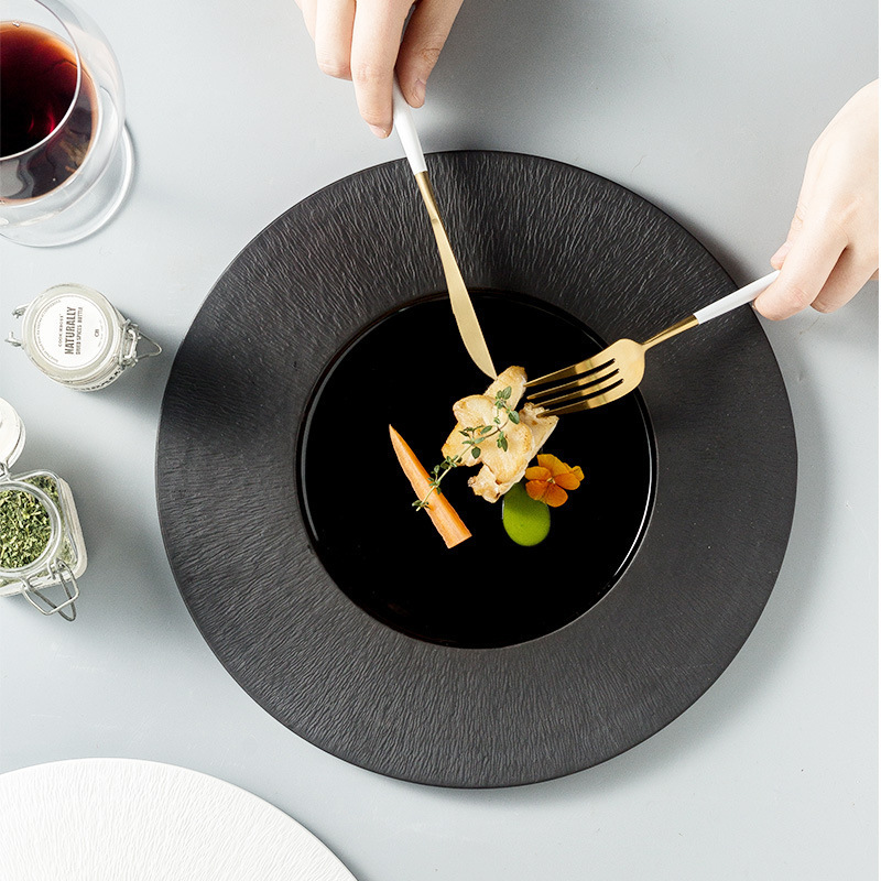 Placa occidental Placa de carne para restaurante y hotel creativo placa plana plato artístico cerámica vajilla Comercio exterior al por mayor