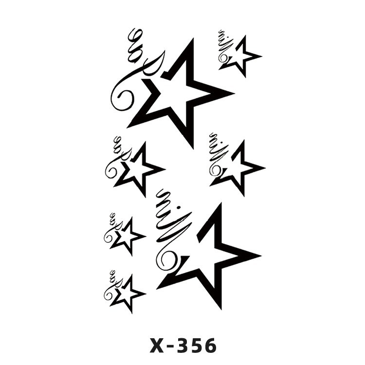 Arco de flor pequeña pegatinas de tatuaje fresco 3D dibujos animados transfronterizo Henna rosa impermeable texto en inglés pegatinas de tatuaje