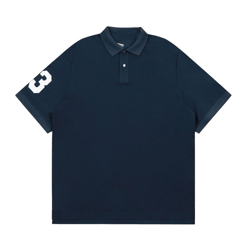 064 メンズ LF クラシック刺繍 マレーシアマーク ベーシック 万能ラペル POLO 襟 半袖 カップルスタイル ゆったりスタイル|undefined