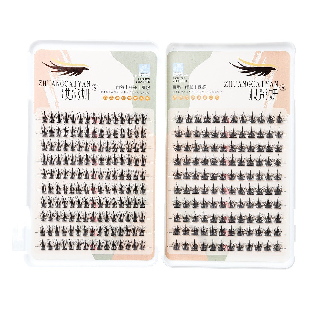 20 filas de orejas de trigo puro libro de pestañas silvestres trilogía mezclado pestañas postizas natural solo segmento de racimo de gran capacidad de ojo de Diablo