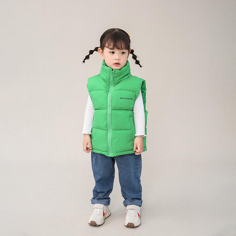 Chaleco de algodón de pluma para niños otoño y invierno ropa de abrazadera de caballo para bebés invierno grueso chaleco de hombro chaleco