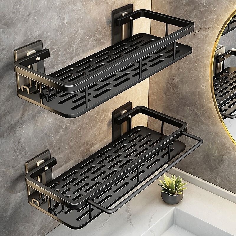Bathroom Shelf, Wall-Mounted, No-Drill, Toilet, Shower, Washroom, Sink Wall Storage Rack Bathroom Shelf, Wall-Mounted, No-Drill, Toilet, Shower, Washroom, Sink Wall Storage Rack