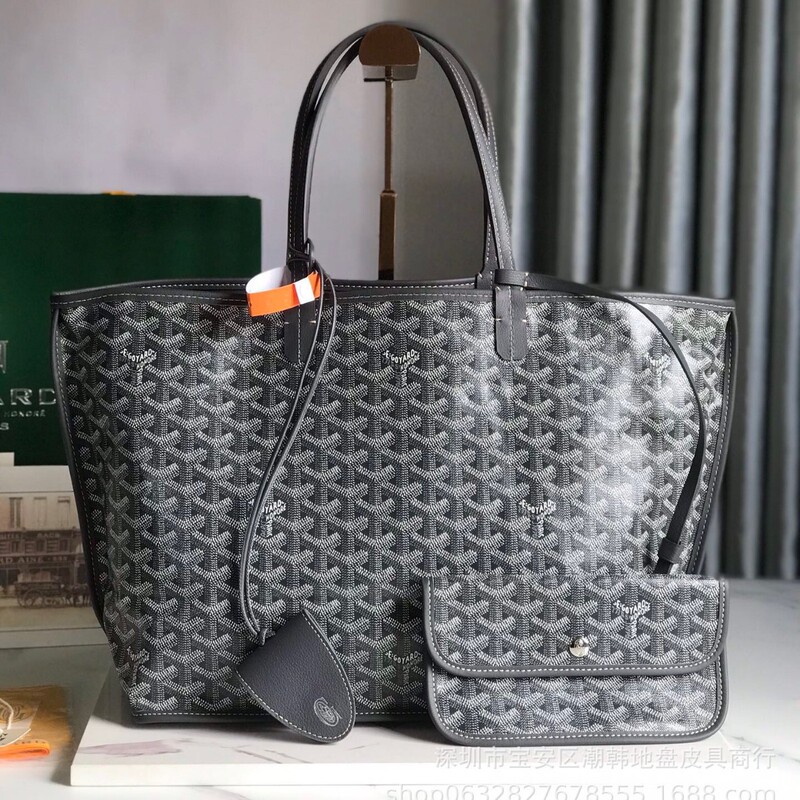 Goyard Goya Printed Mother-in-child Anjou Double-sided Medium Tote Bag Classic Dog Teeth Large Shopping Bag Women's Bag