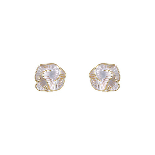French-style temperament camellia earrings for women  new high-end mother-of-pearl flower earrings unique design earring drop decorations