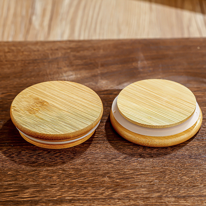 Tarro de almacenamiento de flores de Begonia vintage con tapa de madera tarro de almacenamiento tarro de vidrio sellado granos de té de frutas secas fábrica al por mayor