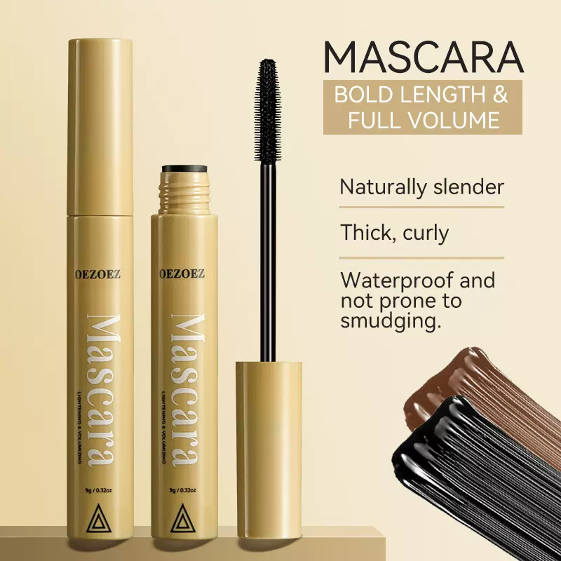 跨境TK爆品防水防汗不易晕染不脱妆黑色棕色加密睫毛膏Mascara