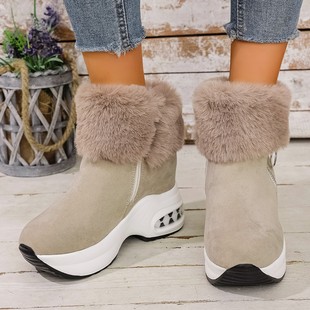 2025 Winter New Velvet Thick-Soled Platform-Soled Women's Super Popular Boots Cotton Shoes Low-Heeled Shoes for Women